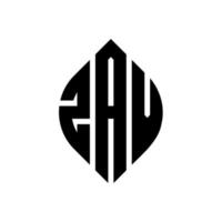 Zav Circle Letter Logo Design mit Kreis- und Ellipsenform. Zav-Ellipsenbuchstaben mit typografischem Stil. Die drei Initialen bilden ein Kreislogo. Zav-Kreis-Emblem abstrakter Monogramm-Buchstaben-Markierungsvektor. vektor