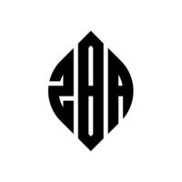 zba-Kreisbuchstaben-Logo-Design mit Kreis- und Ellipsenform. zba ellipsenbuchstaben mit typografischem stil. Die drei Initialen bilden ein Kreislogo. zba-Kreis-Emblem abstrakter Monogramm-Buchstaben-Markierungsvektor. vektor