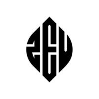 zev-Kreisbuchstaben-Logo-Design mit Kreis- und Ellipsenform. zev ellipsenbuchstaben mit typografischem stil. Die drei Initialen bilden ein Kreislogo. zev Kreisemblem abstrakter Monogramm-Buchstabenmarkierungsvektor. vektor
