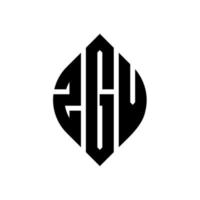 zgv cirkelbokstavslogotypdesign med cirkel och ellipsform. zgv ellipsbokstäver med typografisk stil. de tre initialerna bildar en cirkellogotyp. zgv cirkel emblem abstrakt monogram bokstav märke vektor. vektor