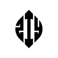 ziy-Kreis-Buchstaben-Logo-Design mit Kreis- und Ellipsenform. ziy ellipsenbuchstaben mit typografischem stil. Die drei Initialen bilden ein Kreislogo. ziy-Kreis-Emblem abstrakter Monogramm-Buchstaben-Markierungsvektor. vektor