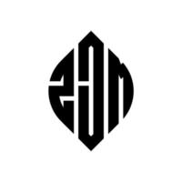 zjm Kreisbuchstabe-Logo-Design mit Kreis- und Ellipsenform. zjm Ellipsenbuchstaben mit typografischem Stil. Die drei Initialen bilden ein Kreislogo. zjm Kreisemblem abstrakter Monogramm-Buchstabenmarkierungsvektor. vektor