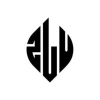 zlv-Kreisbuchstaben-Logo-Design mit Kreis- und Ellipsenform. zlv Ellipsenbuchstaben mit typografischem Stil. Die drei Initialen bilden ein Kreislogo. zlv Kreisemblem abstrakter Monogramm-Buchstabenmarkierungsvektor. vektor