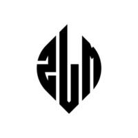 zlm-Kreisbuchstaben-Logo-Design mit Kreis- und Ellipsenform. zlm Ellipsenbuchstaben mit typografischem Stil. Die drei Initialen bilden ein Kreislogo. zlm-Kreis-Emblem abstrakter Monogramm-Buchstaben-Markierungsvektor. vektor