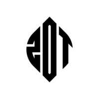 zot-Kreisbuchstaben-Logo-Design mit Kreis- und Ellipsenform. zot Ellipsenbuchstaben mit typografischem Stil. Die drei Initialen bilden ein Kreislogo. zot Kreisemblem abstrakter Monogramm-Buchstabenmarkierungsvektor. vektor