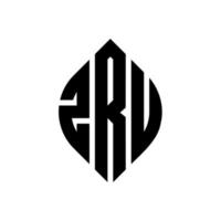 zru-Kreisbuchstaben-Logo-Design mit Kreis- und Ellipsenform. zru Ellipsenbuchstaben mit typografischem Stil. Die drei Initialen bilden ein Kreislogo. zru-Kreis-Emblem abstrakter Monogramm-Buchstaben-Markenvektor. vektor