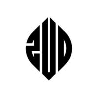 Zuo-Kreisbuchstaben-Logo-Design mit Kreis- und Ellipsenform. zuo Ellipsenbuchstaben mit typografischem Stil. Die drei Initialen bilden ein Kreislogo. Zuo-Kreis-Emblem abstrakter Monogramm-Buchstaben-Markenvektor. vektor