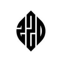 zzd cirkelbokstavslogotypdesign med cirkel- och ellipsform. zzd ellipsbokstäver med typografisk stil. de tre initialerna bildar en cirkellogotyp. zzd cirkel emblem abstrakt monogram bokstav märke vektor. vektor