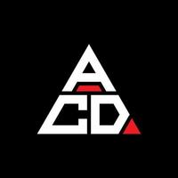 acd triangel bokstavslogotypdesign med triangelform. acd triangel logotyp design monogram. acd triangel vektor logotyp mall med röd färg. acd triangulär logotyp enkel, elegant och lyxig logotyp.