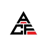 acf-Dreieck-Buchstaben-Logo-Design mit Dreiecksform. acf-Dreieck-Logo-Design-Monogramm. acf-Dreieck-Vektor-Logo-Vorlage mit roter Farbe. acf dreieckiges Logo einfaches, elegantes und luxuriöses Logo. vektor