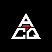 acq triangel bokstavslogotyp design med triangelform. acq triangel logotyp design monogram. acq triangel vektor logotyp mall med röd färg. acq triangulär logotyp enkel, elegant och lyxig logotyp.