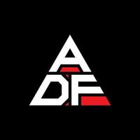 adf-Dreieck-Buchstaben-Logo-Design mit Dreiecksform. Adf-Dreieck-Logo-Design-Monogramm. Adf-Dreieck-Vektor-Logo-Vorlage mit roter Farbe. adf dreieckiges Logo einfaches, elegantes und luxuriöses Logo. vektor