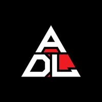 adl-Dreieck-Buchstaben-Logo-Design mit Dreiecksform. adl-Dreieck-Logo-Design-Monogramm. ADL-Dreieck-Vektor-Logo-Vorlage mit roter Farbe. adl dreieckiges Logo einfaches, elegantes und luxuriöses Logo. vektor