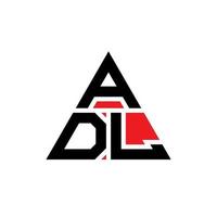 adl-Dreieck-Buchstaben-Logo-Design mit Dreiecksform. adl-Dreieck-Logo-Design-Monogramm. ADL-Dreieck-Vektor-Logo-Vorlage mit roter Farbe. adl dreieckiges Logo einfaches, elegantes und luxuriöses Logo. vektor