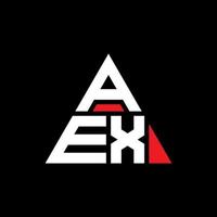 aex-Dreieck-Buchstaben-Logo-Design mit Dreiecksform. aex-Dreieck-Logo-Design-Monogramm. AEX-Dreieck-Vektor-Logo-Vorlage mit roter Farbe. aex dreieckiges logo einfaches, elegantes und luxuriöses logo. vektor