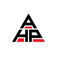 ahp-Dreieck-Buchstaben-Logo-Design mit Dreiecksform. Ahp-Dreieck-Logo-Design-Monogramm. ahp-Dreieck-Vektor-Logo-Vorlage mit roter Farbe. ahp dreieckiges Logo einfaches, elegantes und luxuriöses Logo. vektor