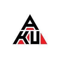 aku-Dreieck-Buchstaben-Logo-Design mit Dreiecksform. aku-Dreieck-Logo-Design-Monogramm. Aku-Dreieck-Vektor-Logo-Vorlage mit roter Farbe. aku dreieckiges Logo einfaches, elegantes und luxuriöses Logo. vektor