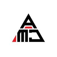 amj Dreiecksbuchstaben-Logo-Design mit Dreiecksform. amj-Dreieck-Logo-Design-Monogramm. amj-Dreieck-Vektor-Logo-Vorlage mit roter Farbe. amj dreieckiges logo einfaches, elegantes und luxuriöses logo. vektor