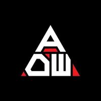 Aow-Dreieck-Buchstaben-Logo-Design mit Dreiecksform. AOW-Dreieck-Logo-Design-Monogramm. Aow-Dreieck-Vektor-Logo-Vorlage mit roter Farbe. aow dreieckiges Logo einfaches, elegantes und luxuriöses Logo. vektor