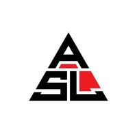 asl-Dreieck-Buchstaben-Logo-Design mit Dreiecksform. Asl-Dreieck-Logo-Design-Monogramm. Asl-Dreieck-Vektor-Logo-Vorlage mit roter Farbe. asl dreieckiges Logo einfaches, elegantes und luxuriöses Logo. vektor