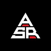 asr-Dreieck-Buchstaben-Logo-Design mit Dreiecksform. Asr-Dreieck-Logo-Design-Monogramm. asr-Dreieck-Vektor-Logo-Vorlage mit roter Farbe. asr dreieckiges Logo einfaches, elegantes und luxuriöses Logo. vektor