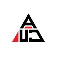 auj Dreiecksbuchstaben-Logo-Design mit Dreiecksform. auj-Dreieck-Logo-Design-Monogramm. auj-Dreieck-Vektor-Logo-Vorlage mit roter Farbe. auj dreieckiges Logo einfaches, elegantes und luxuriöses Logo. vektor