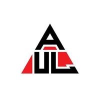 aul Dreiecksbuchstaben-Logo-Design mit Dreiecksform. Aul-Dreieck-Logo-Design-Monogramm. Aul-Dreieck-Vektor-Logo-Vorlage mit roter Farbe. aul dreieckiges Logo einfaches, elegantes und luxuriöses Logo. vektor