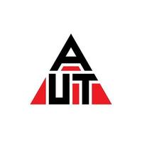 Aut-Dreieck-Buchstaben-Logo-Design mit Dreiecksform. Aut-Dreieck-Logo-Design-Monogramm. Aut-Dreieck-Vektor-Logo-Vorlage mit roter Farbe. aut dreieckiges Logo einfaches, elegantes und luxuriöses Logo. vektor