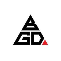 bgd-Dreieck-Buchstaben-Logo-Design mit Dreiecksform. bgd-Dreieck-Logo-Design-Monogramm. bgd-Dreieck-Vektor-Logo-Vorlage mit roter Farbe. bgd dreieckiges Logo einfaches, elegantes und luxuriöses Logo. vektor