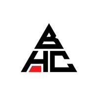 bhc-Dreieck-Buchstaben-Logo-Design mit Dreiecksform. bhc-Dreieck-Logo-Design-Monogramm. BHC-Dreieck-Vektor-Logo-Vorlage mit roter Farbe. bhc dreieckiges Logo einfaches, elegantes und luxuriöses Logo. vektor