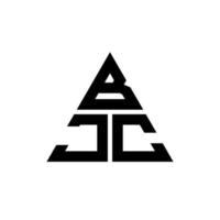 bjc triangel bokstavslogotypdesign med triangelform. bjc triangel logotyp design monogram. bjc triangel vektor logotyp mall med röd färg. bjc triangulär logotyp enkel, elegant och lyxig logotyp.