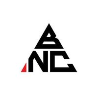 bnc-Dreieck-Buchstaben-Logo-Design mit Dreiecksform. bnc-Dreieck-Logo-Design-Monogramm. BNC-Dreieck-Vektor-Logo-Vorlage mit roter Farbe. dreieckiges bnc-logo einfaches, elegantes und luxuriöses logo. vektor
