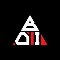 boi-Dreieck-Buchstaben-Logo-Design mit Dreiecksform. Boi-Dreieck-Logo-Design-Monogramm. Boi-Dreieck-Vektor-Logo-Vorlage mit roter Farbe. Boi dreieckiges Logo einfaches, elegantes und luxuriöses Logo. vektor