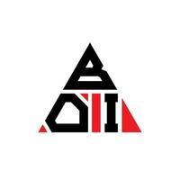 boi-Dreieck-Buchstaben-Logo-Design mit Dreiecksform. Boi-Dreieck-Logo-Design-Monogramm. Boi-Dreieck-Vektor-Logo-Vorlage mit roter Farbe. Boi dreieckiges Logo einfaches, elegantes und luxuriöses Logo. vektor