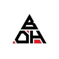 Boh-Dreieck-Buchstaben-Logo-Design mit Dreiecksform. Boh-Dreieck-Logo-Design-Monogramm. Boh-Dreieck-Vektor-Logo-Vorlage mit roter Farbe. Boh dreieckiges Logo einfaches, elegantes und luxuriöses Logo. vektor