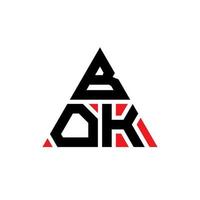 Bok-Dreieck-Buchstaben-Logo-Design mit Dreiecksform. Bok-Dreieck-Logo-Design-Monogramm. Bok-Dreieck-Vektor-Logo-Vorlage mit roter Farbe. bok dreieckiges logo einfaches, elegantes und luxuriöses logo. vektor