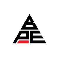 bpe-Dreieck-Buchstaben-Logo-Design mit Dreiecksform. bpe-Dreieck-Logo-Design-Monogramm. BPE-Dreieck-Vektor-Logo-Vorlage mit roter Farbe. bpe dreieckiges Logo einfaches, elegantes und luxuriöses Logo. vektor