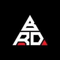 brd-Dreieck-Buchstaben-Logo-Design mit Dreiecksform. brd-Dreieck-Logo-Design-Monogramm. brd-Dreieck-Vektor-Logo-Vorlage mit roter Farbe. brd dreieckiges logo einfaches, elegantes und luxuriöses logo. vektor