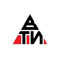 btn triangel bokstavslogotypdesign med triangelform. btn triangel logotyp design monogram. btn triangel vektor logotyp mall med röd färg. btn triangulär logotyp enkel, elegant och lyxig logotyp.
