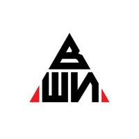 bwn triangel bokstavslogotypdesign med triangelform. bwn triangel logotyp design monogram. bwn triangel vektor logotyp mall med röd färg. bwn triangulär logotyp enkel, elegant och lyxig logotyp.