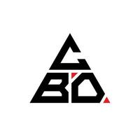 cbo triangel bokstavslogotypdesign med triangelform. cbo triangel logotyp design monogram. cbo triangel vektor logotyp mall med röd färg. cbo triangulär logotyp enkel, elegant och lyxig logotyp.
