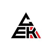 cek Dreiecksbuchstaben-Logo-Design mit Dreiecksform. Cek-Dreieck-Logo-Design-Monogramm. Cek-Dreieck-Vektor-Logo-Vorlage mit roter Farbe. cek dreieckiges Logo einfaches, elegantes und luxuriöses Logo. vektor