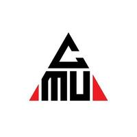 cmu-Dreieck-Buchstaben-Logo-Design mit Dreiecksform. CMU-Dreieck-Logo-Design-Monogramm. cmu-Dreieck-Vektor-Logo-Vorlage mit roter Farbe. cmu dreieckiges Logo einfaches, elegantes und luxuriöses Logo. vektor
