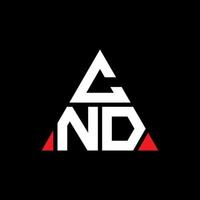 cnd Dreiecksbuchstaben-Logo-Design mit Dreiecksform. cnd-Dreieck-Logo-Design-Monogramm. cnd-Dreieck-Vektor-Logo-Vorlage mit roter Farbe. cnd dreieckiges Logo einfaches, elegantes und luxuriöses Logo. vektor
