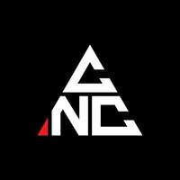 cnc triangel bokstavslogotypdesign med triangelform. cnc triangel logotyp design monogram. cnc triangel vektor logotyp mall med röd färg. cnc triangulär logotyp enkel, elegant och lyxig logotyp.