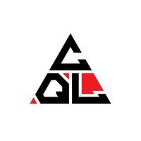 cql triangel bokstavslogotypdesign med triangelform. cql triangel logotyp design monogram. cql triangel vektor logotyp mall med röd färg. cql triangulär logotyp enkel, elegant och lyxig logotyp.