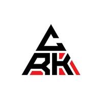 crk Dreiecksbuchstaben-Logo-Design mit Dreiecksform. CRK-Dreieck-Logo-Design-Monogramm. CRK-Dreieck-Vektor-Logo-Vorlage mit roter Farbe. crk dreieckiges Logo einfaches, elegantes und luxuriöses Logo. vektor