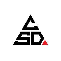 CSD-Dreieck-Buchstaben-Logo-Design mit Dreiecksform. CSD-Dreieck-Logo-Design-Monogramm. CSD-Dreieck-Vektor-Logo-Vorlage mit roter Farbe. csd dreieckiges Logo einfaches, elegantes und luxuriöses Logo. vektor