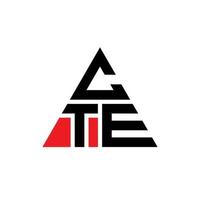 cte-Dreieck-Buchstaben-Logo-Design mit Dreiecksform. CTE-Dreieck-Logo-Design-Monogramm. CTE-Dreieck-Vektor-Logo-Vorlage mit roter Farbe. cte dreieckiges Logo einfaches, elegantes und luxuriöses Logo. vektor