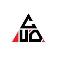 Cuo-Dreieck-Buchstaben-Logo-Design mit Dreiecksform. Cuo-Dreieck-Logo-Design-Monogramm. Cuo-Dreieck-Vektor-Logo-Vorlage mit roter Farbe. cuo dreieckiges Logo einfaches, elegantes und luxuriöses Logo. vektor